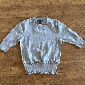 Mango Cotton Light Gray Crew Sweater